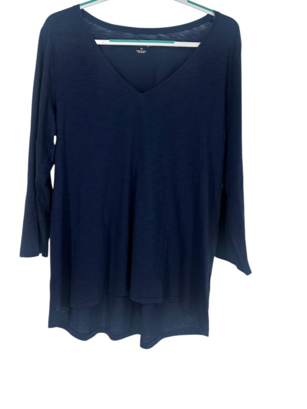 Lilly Pulitzer Top Medium Navy Blue Coastal Slub Knit Tunic Shirt Coastal Preppy